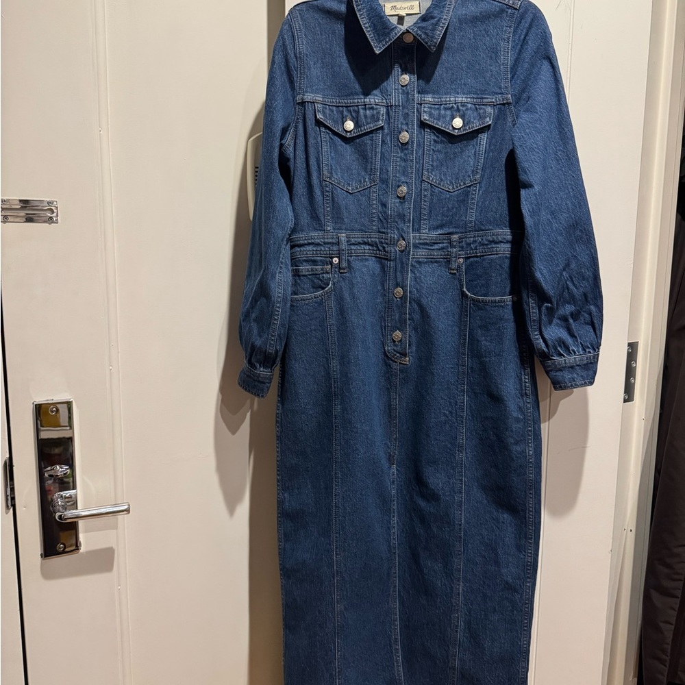NWT Madewell Blue Denim Shirt Dress